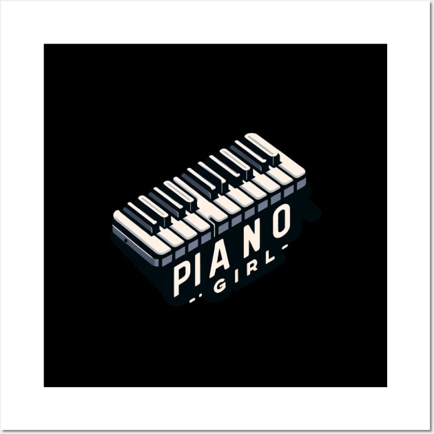 Keyboard Piano Girl Wall Art by WorldByFlower